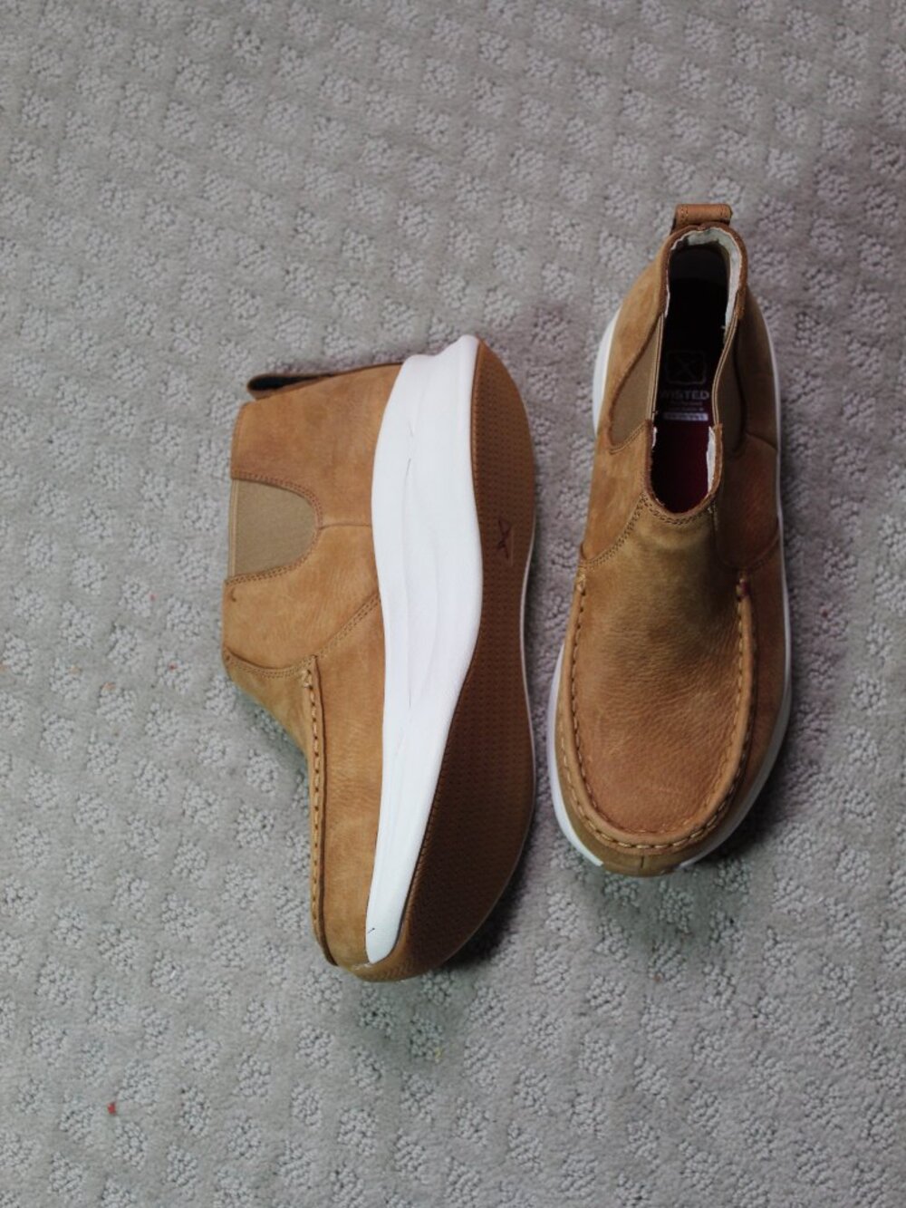 Twisted X Women's Size 7 Tan Nubuck Leather Ankle Booties - One of a Kind Sample